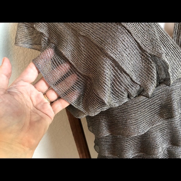 Studio M • Metallic Ruffle Top - Picture 3 of 8